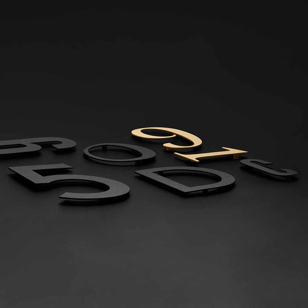 Huisnummer Century - Messing