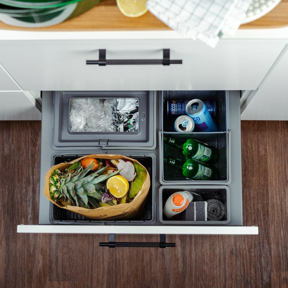 Inbouw Afvalemmer - Cube Basic Low - Donkergrijs