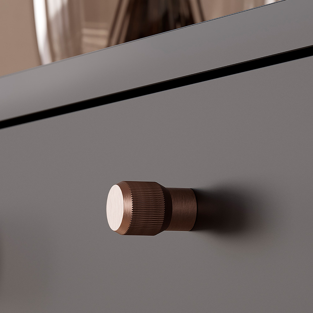 Knop Brooklyn Ø20mm - Geborsteld Brons