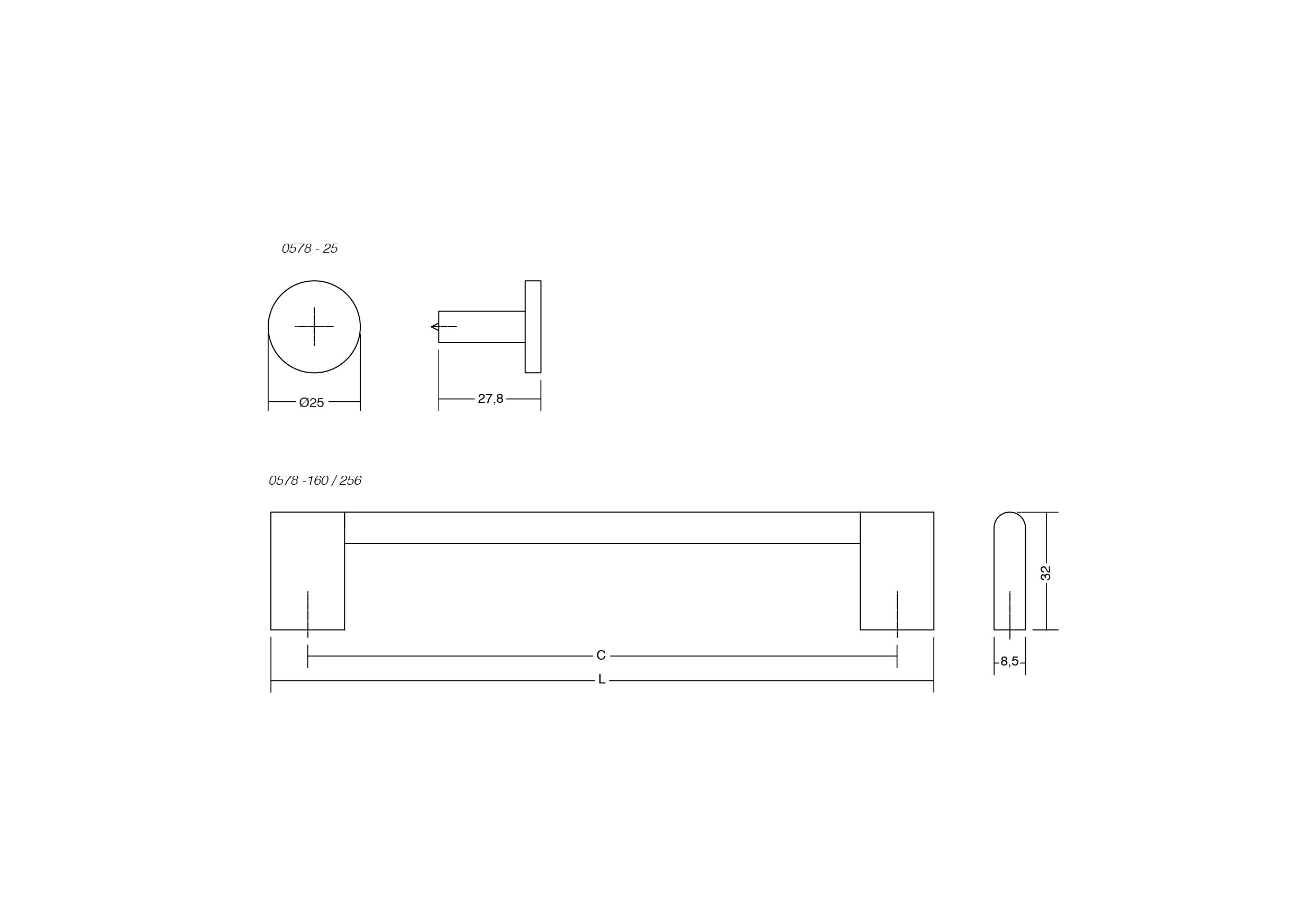Knop Nexx Ø25mm - Geborsteld Zwart