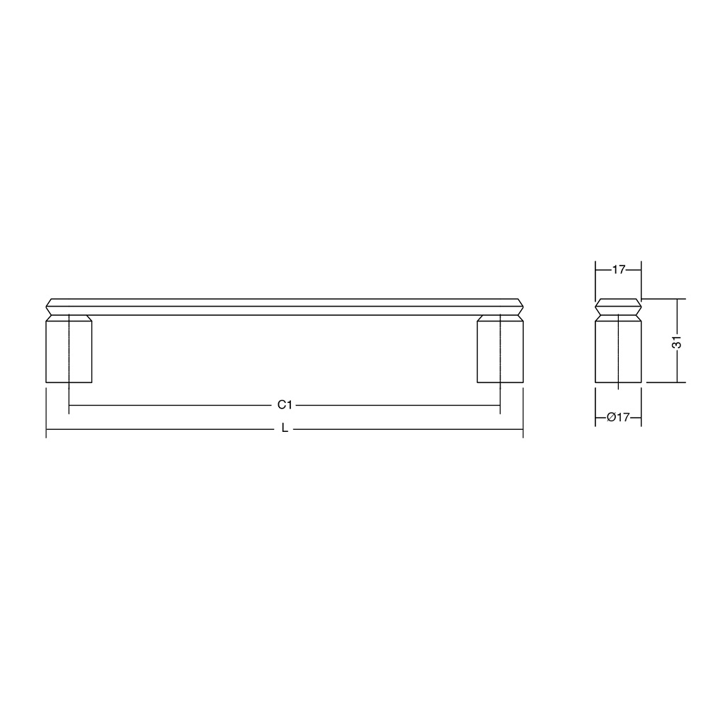 Handgreep Fase cc160mm - Geborsteld Brons