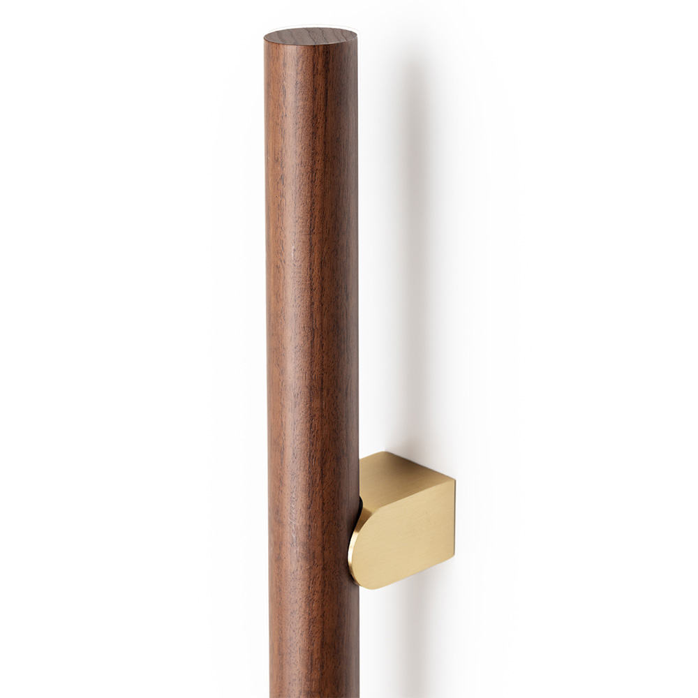Handgreep Kumo Wood - Walnoot/Geborsteld Messing