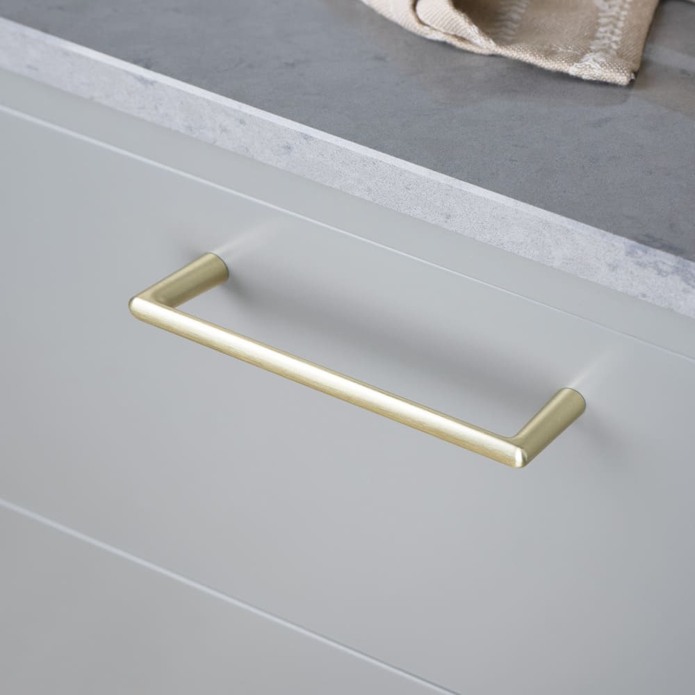 Handgreep Bob - 160mm - Geborsteld Messing