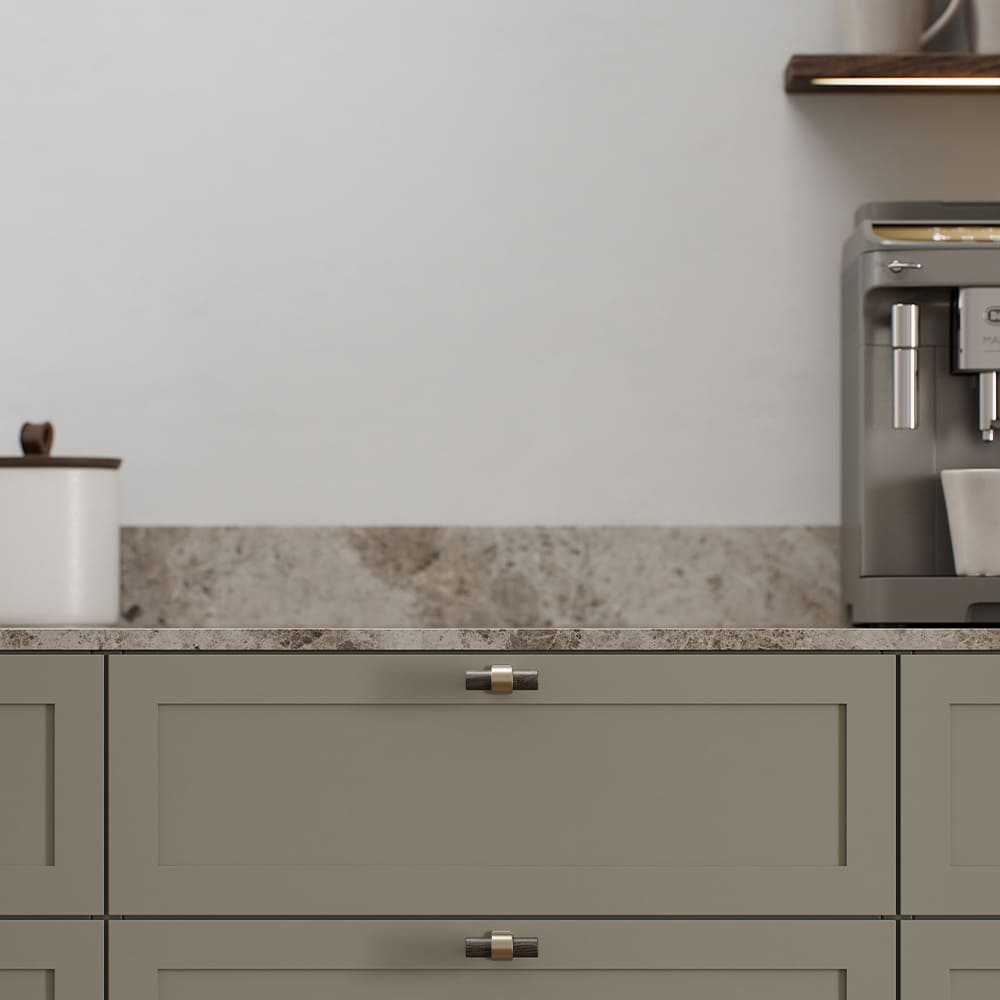 Knop T Bond - Donker Gebeitst Eiken/Geborsteld Messing