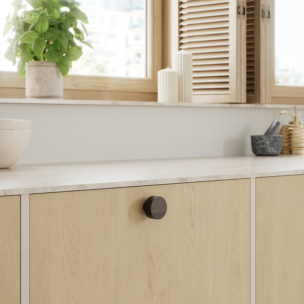 Knop Row - 40mm - Donker Gebeitst Eiken