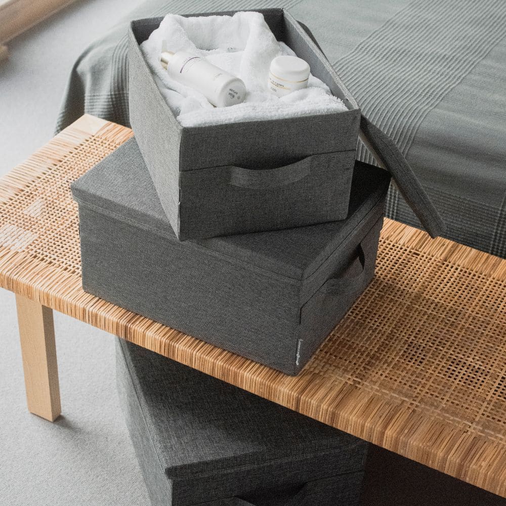 Opbergbox met deksel - Grijs