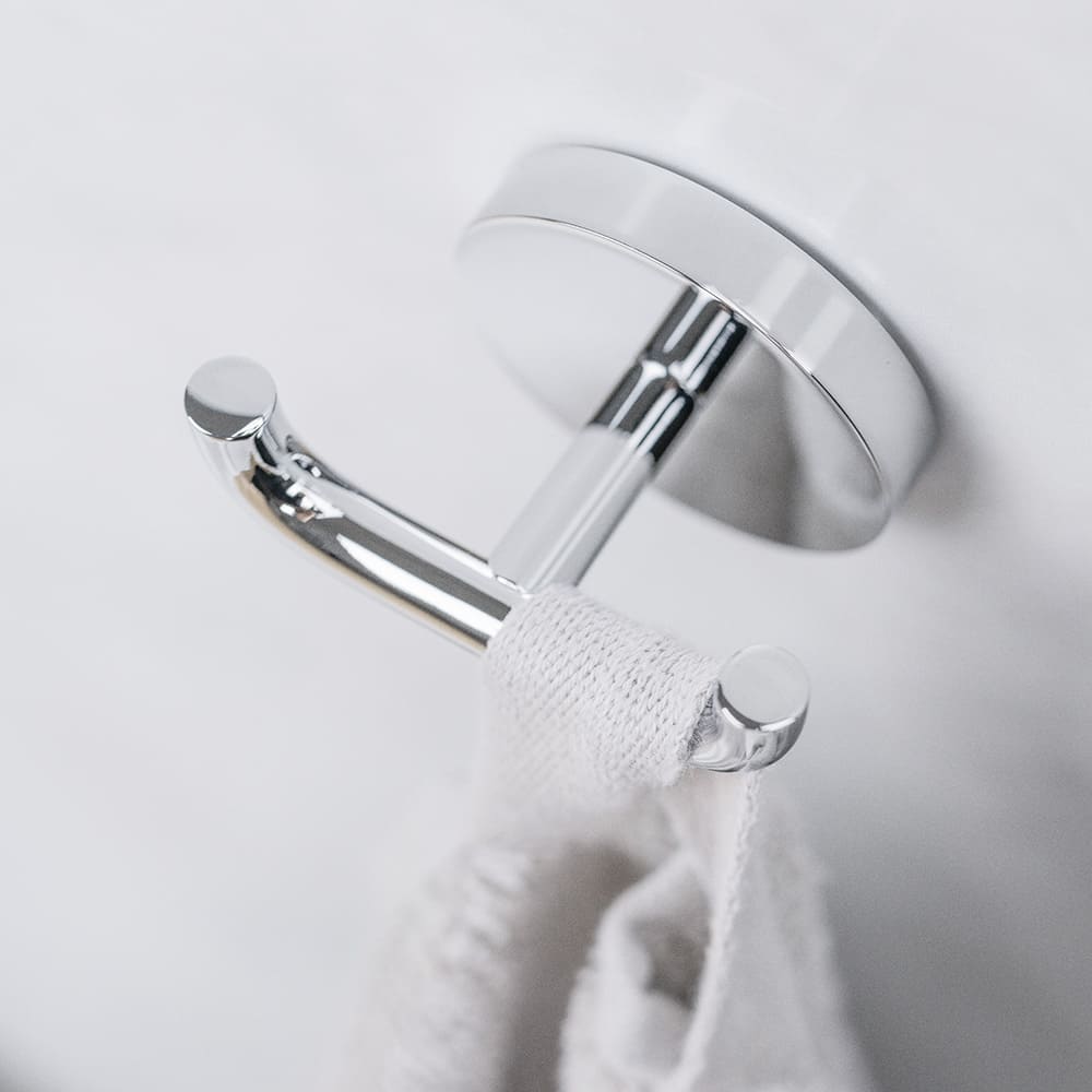 Dubbele Haak Calm - Gepolijst Chroom