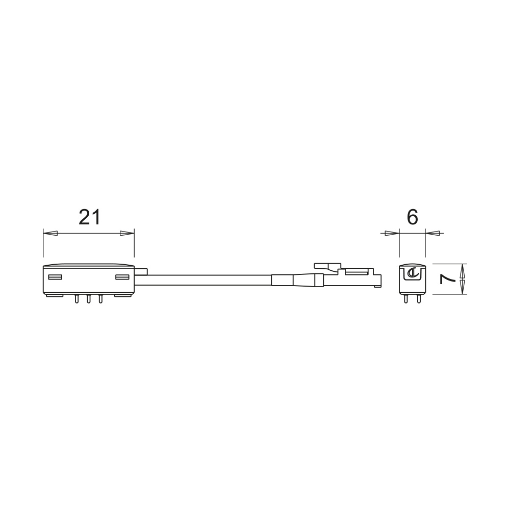 Aansluitkabel Magy Micro 24 - 1000mm - Zwart