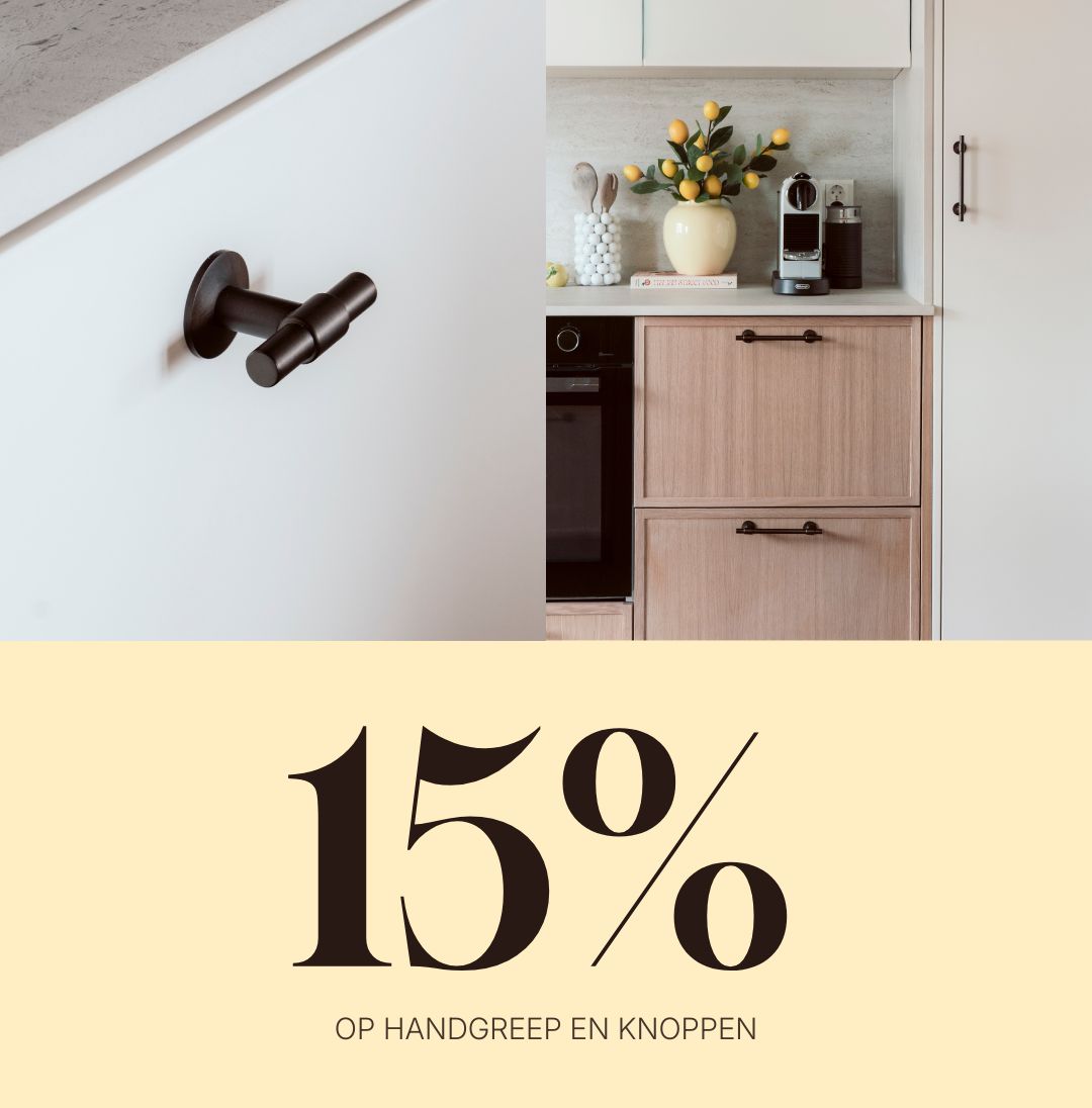 15% korting op handgrepen en knoppen